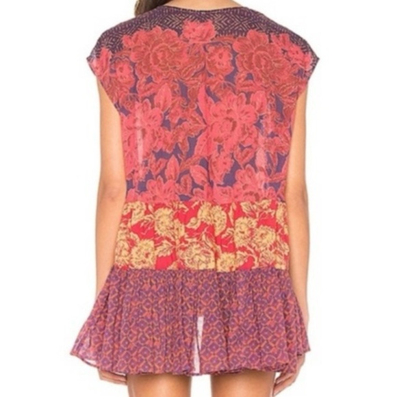 FREE PEOPLE Women Oversized Patchwork Tunic Top Size XS - Picture 3 of 10